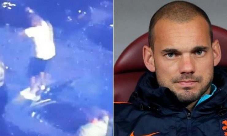 Wesley Sneijder beat dansează pe o mașină