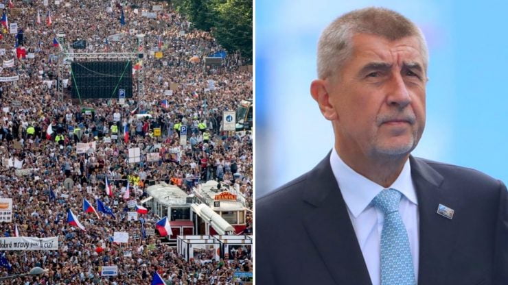 Protest masiv în Cehia. Peste 200.000 de cehi au protestat împotriva premierului