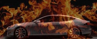 Încă o mașină Tesla a luat foc în timpul încărcării