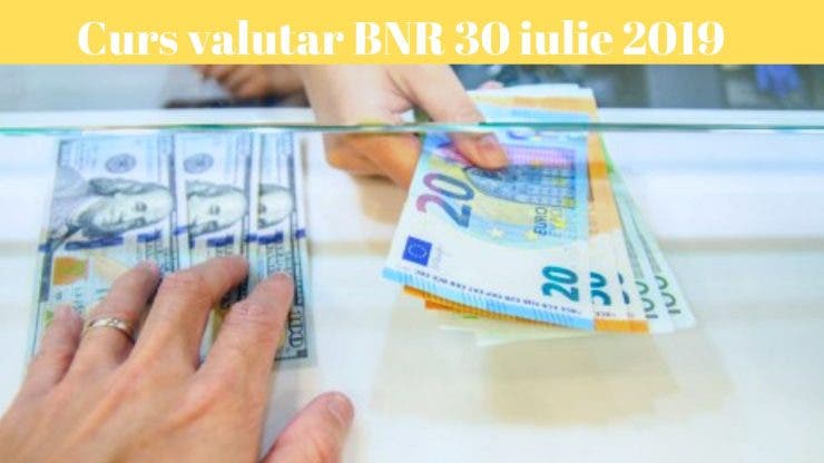 Curs valutar BNR 30 iulie 2019. Ce se întâmplă astăzi cu moneda euro și moneda americană