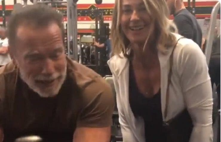 Nadia Comăneci s-a filmat cu Schwarzenegger
