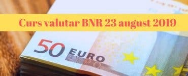 Curs valutar BNR 23 august 2019. Ce s-a întâmplat cu moneda europeană astăzi