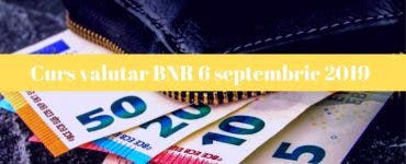 Curs valutar BNR 6 septembrie 2019. Câți lei costă astăzi un euro