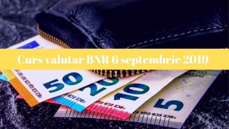 Curs valutar BNR 6 septembrie 2019. Câți lei costă astăzi un euro