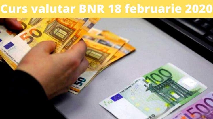Curs valutar BNR 18 februarie 2020. Ce valoare are astăzi 1 euro și 1 dolar