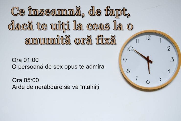 Ce înseamnă, de fapt, dacă te uiți la ceas la o anumită oră fixă. Vezi semnificația exactă pentru fiecare oră