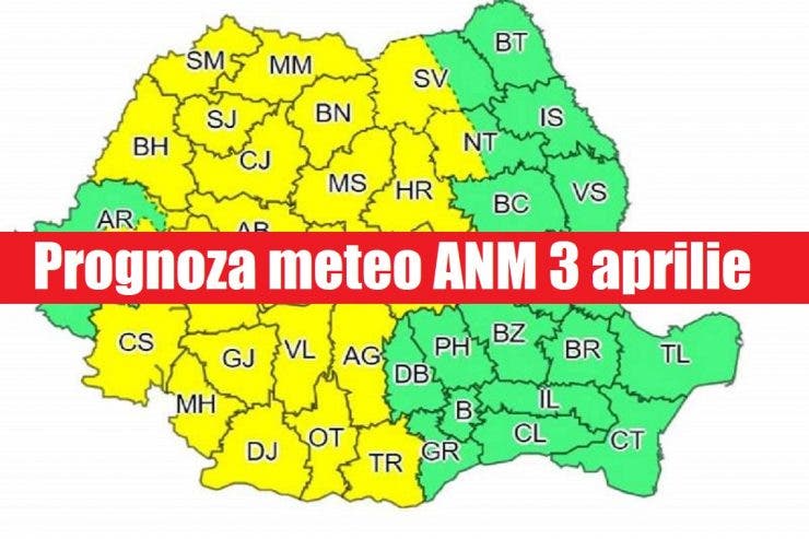 Prognoza meteo ANM 3 aprilie. Cum va fi vremea în București, Iași, Constanța sau Cluj – meteorologii anunță temperaturi în creștere