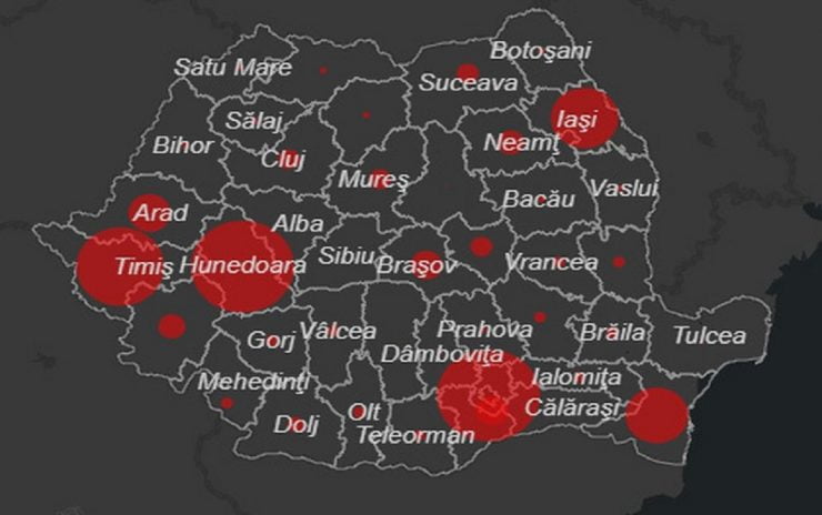 Regiunea din România în care sunt cele mai puțin cazuri confirmate de covid-19 25 coronavirus pe judete