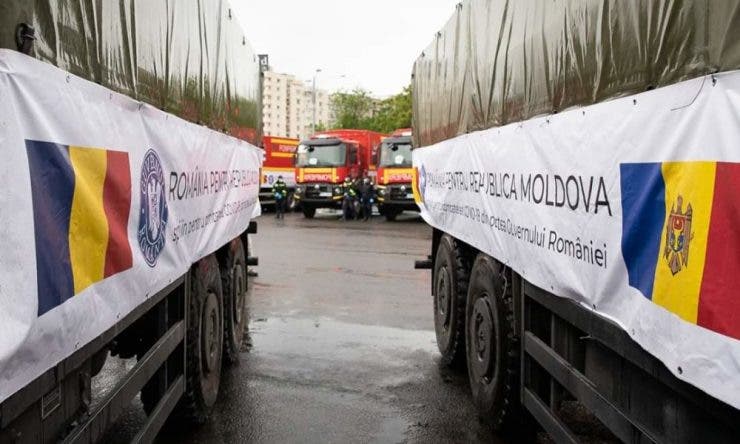Ajutor pentru Republica Moldova. România a trimis 20 de camioane cu echipamente și medicamente