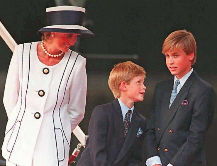 Prințesa Diana prințul William și prințul Harry