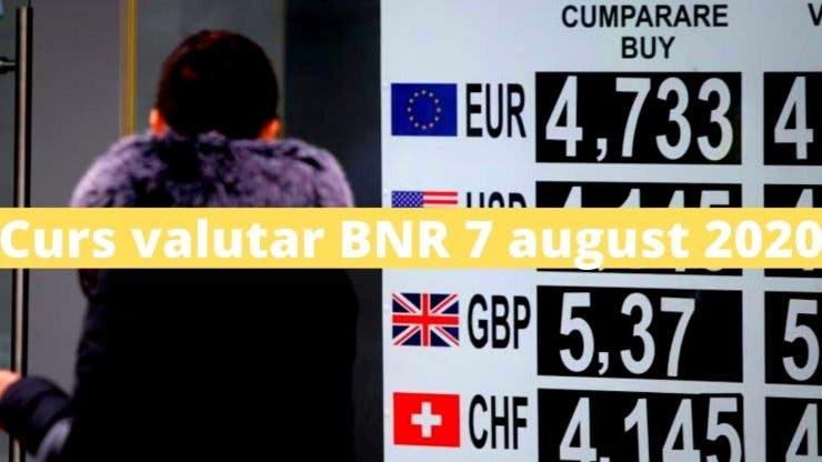 Curs valutar BNR 7 august 2020