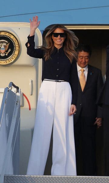 Melania Trump alături de premierul japonez Shinzo Abe