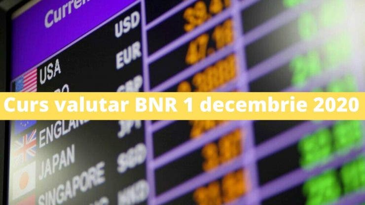 Curs valutar BNR 1 decembrie 2020