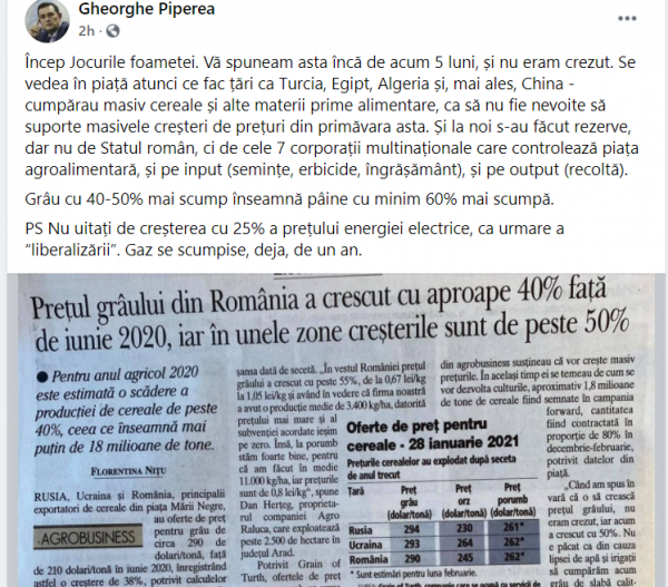 Prețul grâului din România a crescut cu aproape 40% față de iunie 2020. Ce spune un celebru avocat despre aceste creșteri 26 a crescut prețul grâului în România