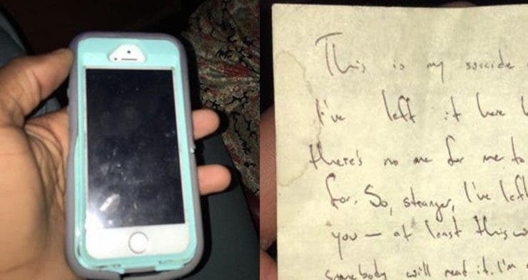 Un bărbat a găsit pe jos un telefon cu un bilet pe spate! Când a citit a înghețat de frică