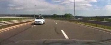 Șofer filmat în timp ce intră pe contrasens pe A3
