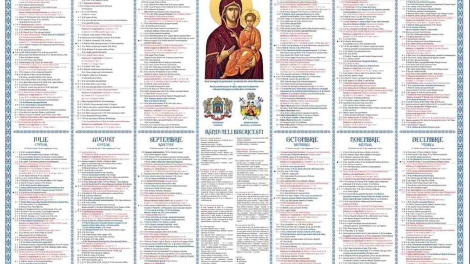 Calendar Ortodox pentru luna februarie 2022. Când e cruce roșie și ce