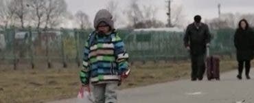 Emoționant! Un băiețel din Ucraina trece granița singur și plânge