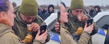 Momentul emoționant în care un soldat rus primește mâncare de la ucraineni