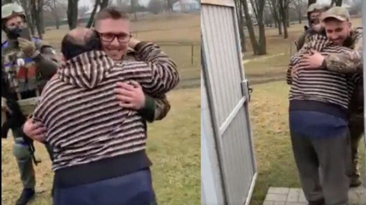 _Cum a fost întâmpinat un soldat ucrainean după eliberarea unei comune din Ucraina