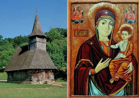 „Icoana Maicii Domnului pictata în 1681 de preotul ortodox Luca”- Sursa: manastireanicula.ro