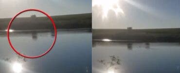 Imagini șocante cu pescarul înecat în Dunăre.