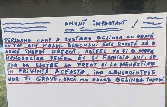 Mesajul lipit pe ușa unui bloc din Brăila a făcut înconjurul internetului: „Din cauza oamenilor ca voi, nu ne mai vizitează extratereștrii”. 25