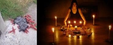 Înfricoșător! O familie din Dâmbovița a găsit la poartă coceni de porumb așezați în formă de cruce și lumânări