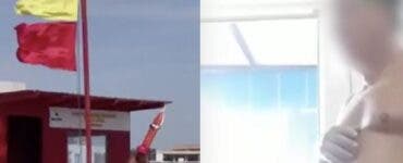 Discuție halucinantă turist-salvamar, la Eforie Nord, pe steag roșu