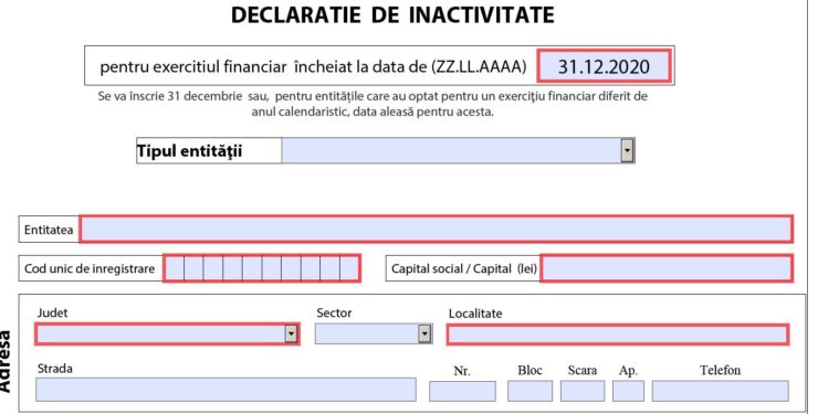 Cum se realizează o declarație de inactivitate a unei societăți 25 ce cuprinde declarația de inactivitate a unei societăți