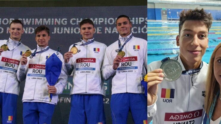 „Imaginile unei nopți superbe”. Campionatul Mondial de înot pentru juniori din Peru: medalia de aur pentru ştafeta de 4×100 m liber, cu record al competiţiei stabilit de David Popovici