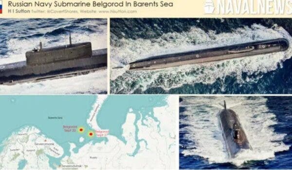 Noi imagini. Belgorod, cel mai puternic submarin nuclear al Rusiei, încărcat cu „Arma Apocalipsei”, a fost depistat. Unde a fost localizat