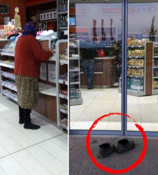 O bătrânică umilă, crescută la țară, a câștigat respectul tuturor. Și-a lăsat pantofii, plini de noroi, la intrarea într-o benzinărie. Motivul i-a lăsat pe toți muți de uimire 26
