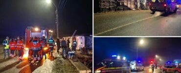 Plan roșu de intervenție, în Pașcani! 25 de victime, printre care și copii în stare critică, după ce autocarul cu ei s-a răsturnat