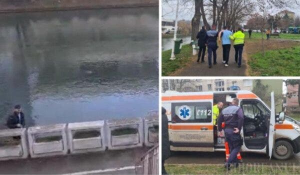 Un bărbat din Oradea și-a bătut iubita, a lovit 4 mașini și apoi s-a aruncat în râu, unde au intervenit scafandrii