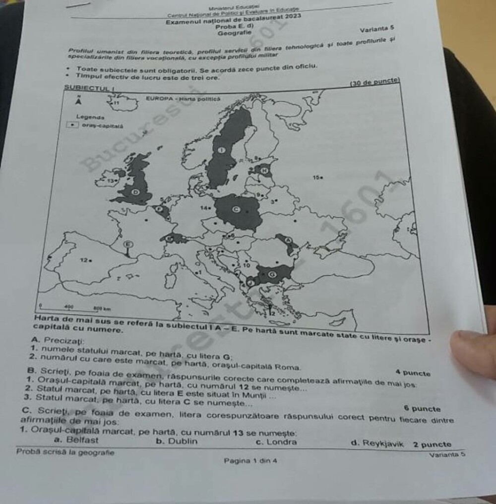 bacalaureat 2023 geografie