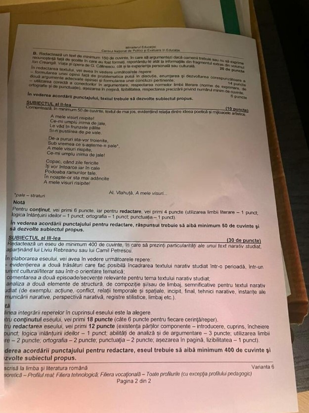 Bacalaureat 2023 | Ce subiect a picat la proba de limba și literatura română. Cerința care le-a dat bătăi de cap liceenilor 27 bacalaureat 2023
