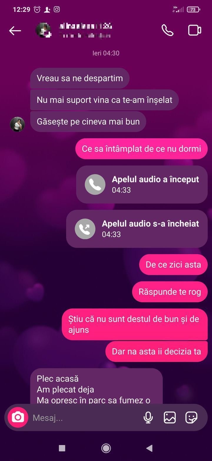 Ultimele mesaje dintre Alina și iubitul ei. Anchetatorii cred că nu ea le-a trimis 26 declaratia iubitului