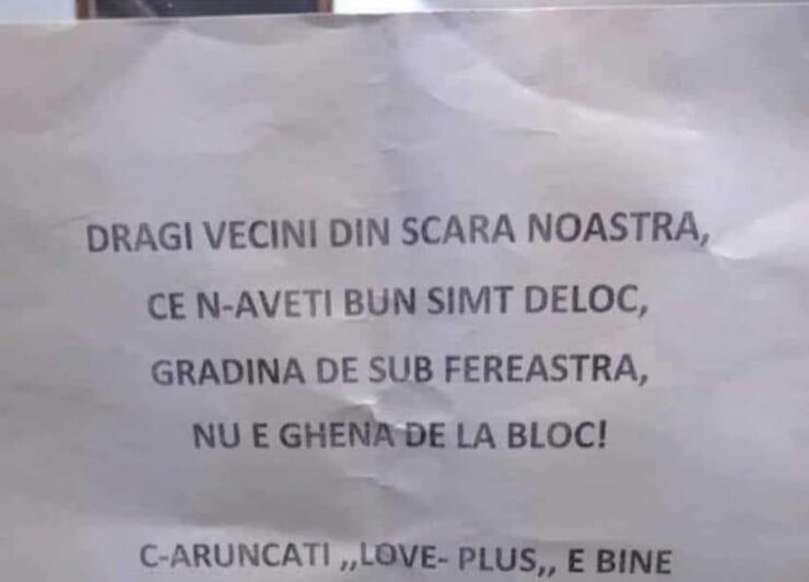 Anunțul pus în avizierul unui bloc a stârnit râsul tuturor. Care era supărarea unei vecine 25