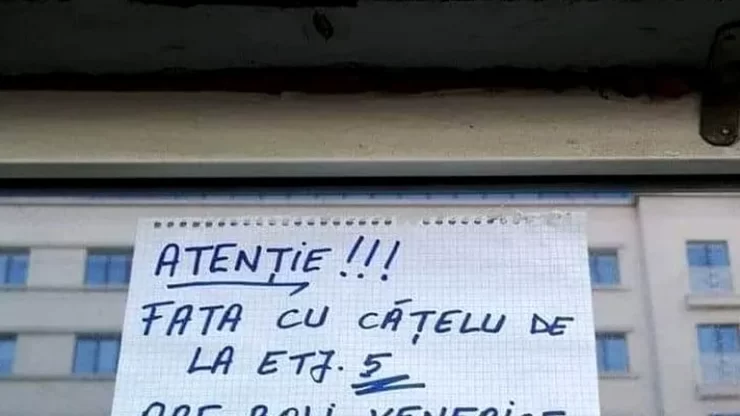 Ce a scris un locatar pe afiș