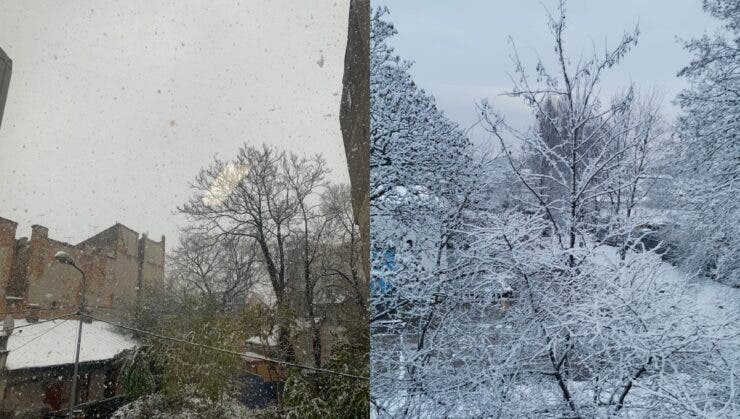 În București continuă să ningă.