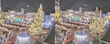 Un brad uriaș a căzut peste o femeie la Târgul de Crăciun din Belgia.