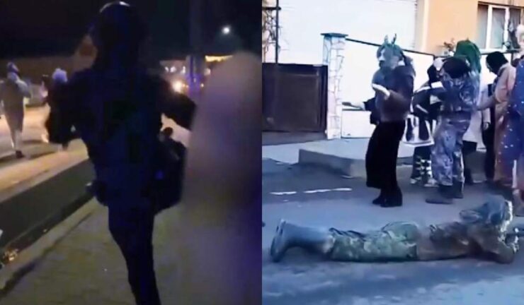 Un ucrainean a fost lovit de un polițist în timp ce se afla la colindat.