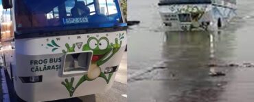Primul autobuz din România care merge și pe apă și pe uscat.