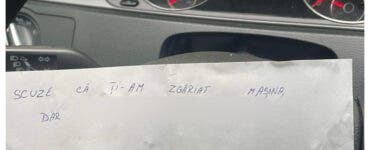 Mesajul găsit de un șofer în parbrizul mașinii