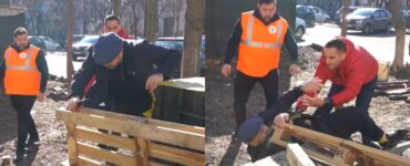 Piedone s-a împiedicat și a căzut pe șantier.