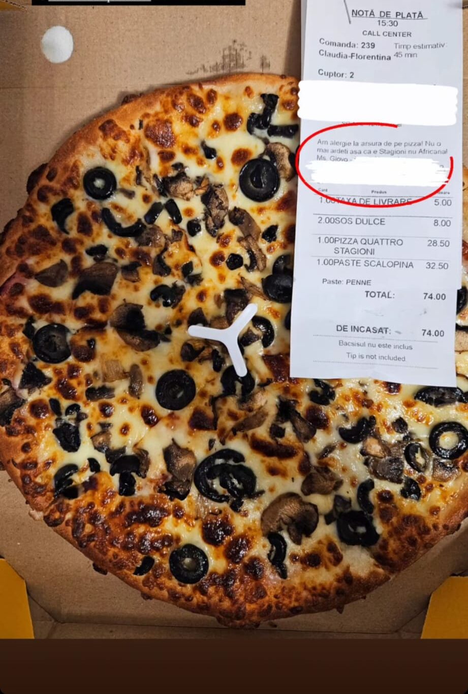 Rugămintea incredibilă avută de un client către Glovo. Ce a cerut restaurantului de la care a comandat o pizza 26 cerinta pizza