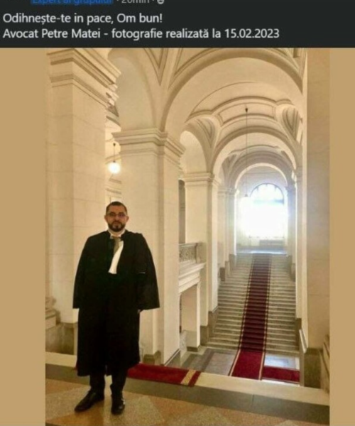 Avocatul Petre Matei a decedat. Sursă foto: Facebook