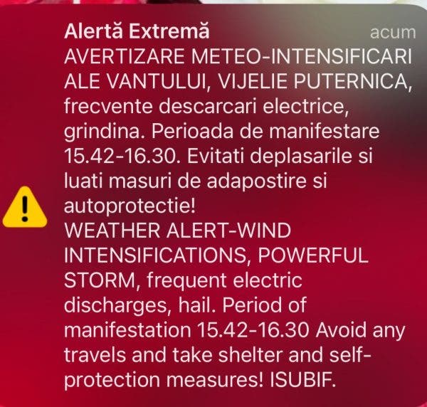 Alertă în Capitală. Sursa foto: ROALERT