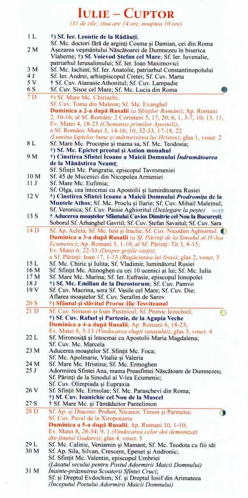 Calendar ortodox